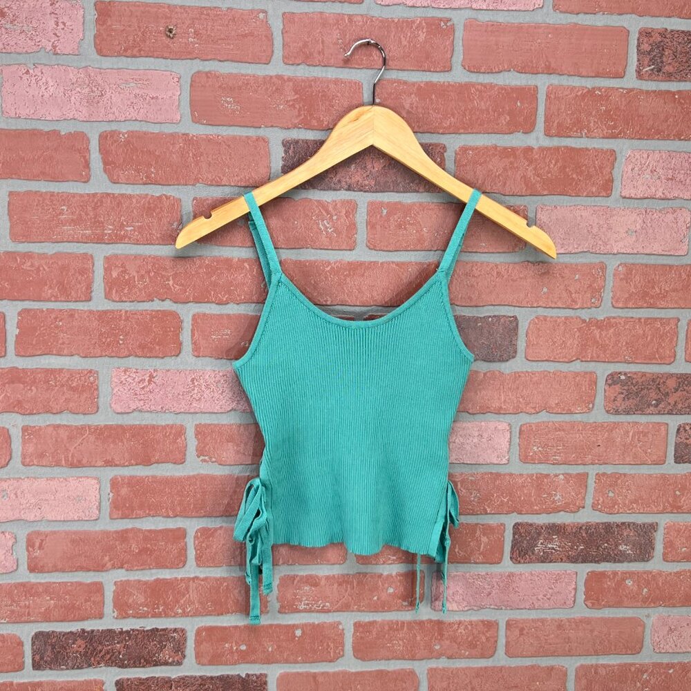 🆕 Sweater Knit Crop Top - Jade Green - Picture 4 of 11